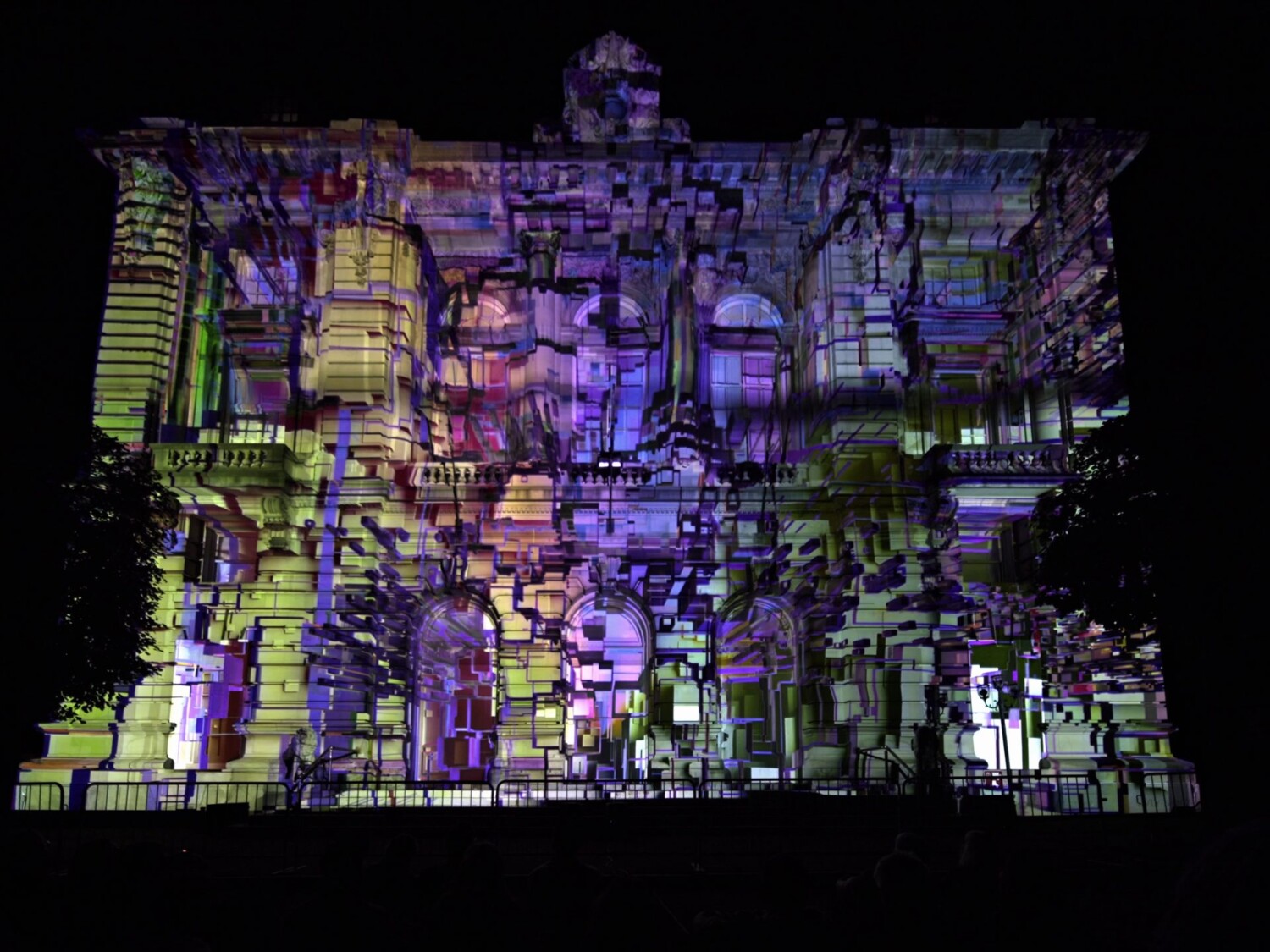 BLUE³ projection mapping at LUMA Projection Arts Festival in Binghamton, New York, USA – by ruestungsschmie.de