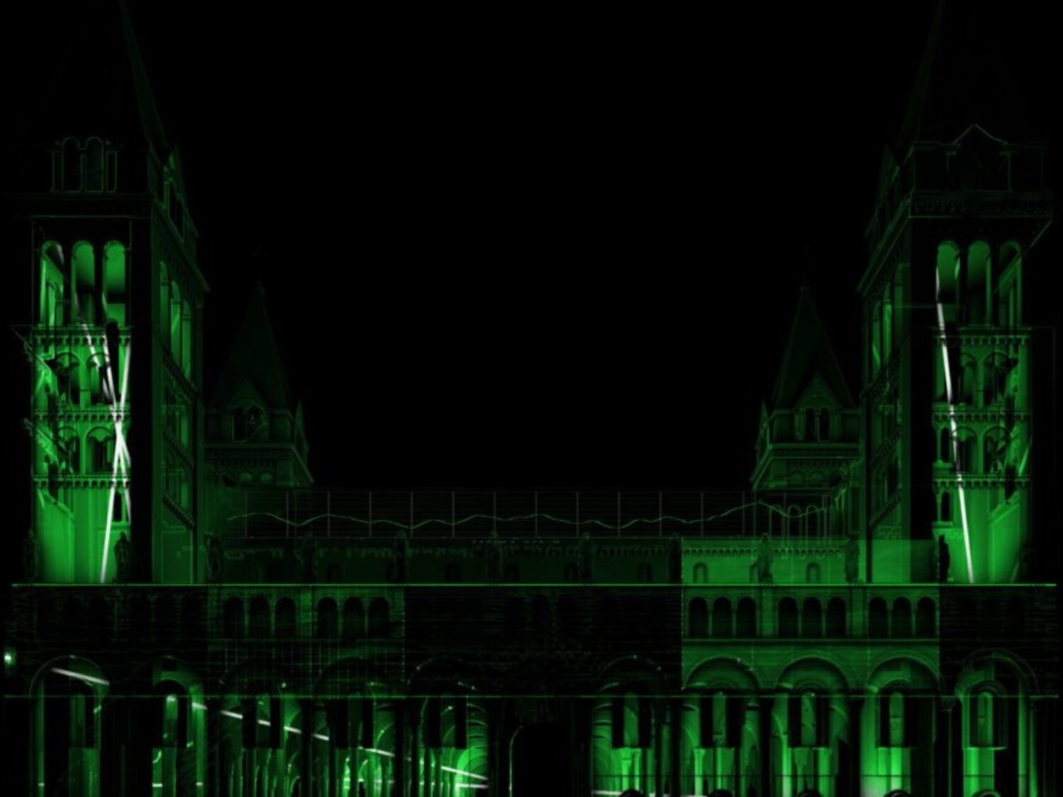 COLOURS OF NOISE³ projection mapping on the Cathedral of Saints Peter and Paul at Zsolnay Light Art Festival in Pécs, Hungary, 2021 – by ruestungsschmie.de